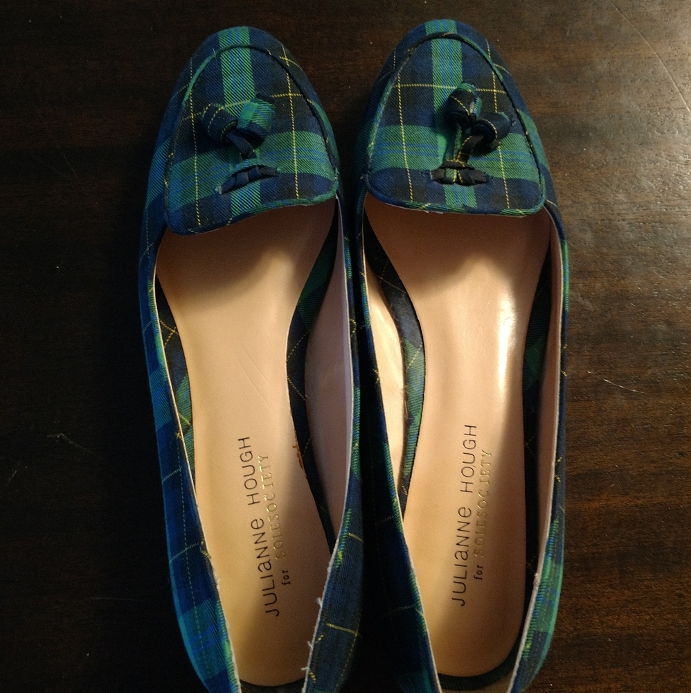 Julianne Hough | Cambria Plaid Loafers Flats 8.5